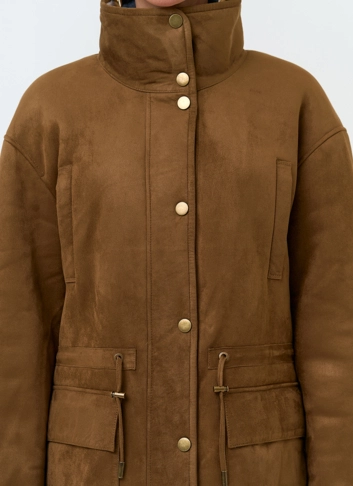 Женская дубленка из эко замши