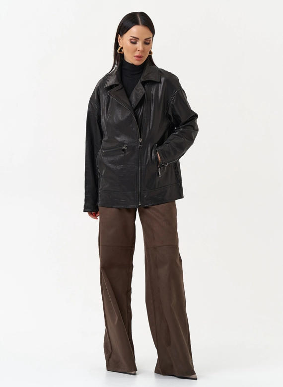 Женская косуха оверсайз черного цвета
