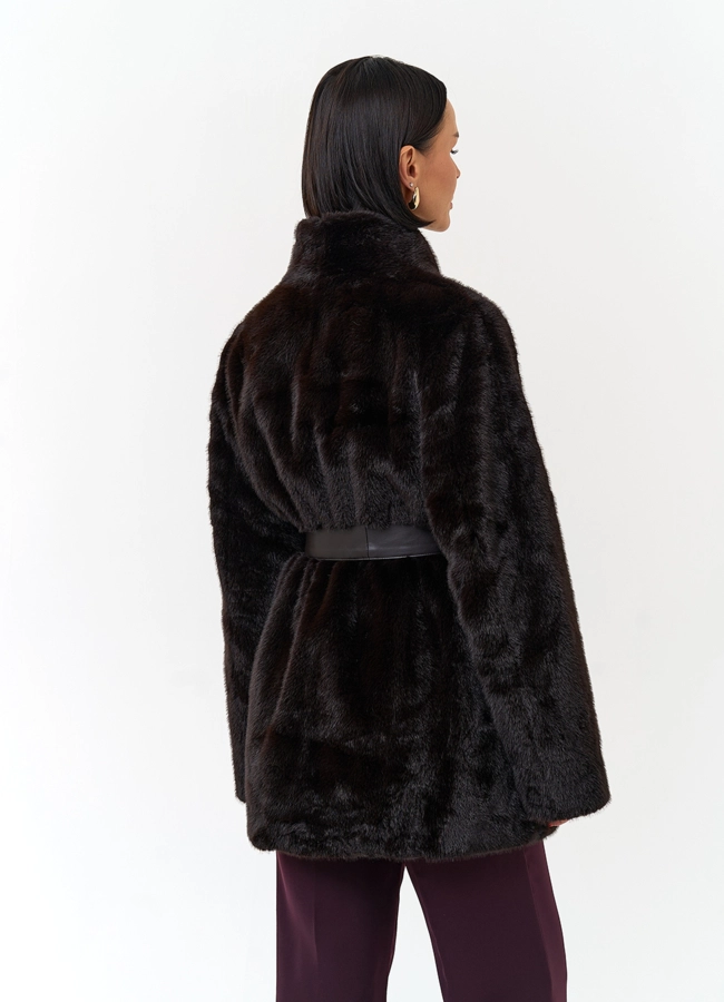 фото Женское пальто из эко меха модель № 33868