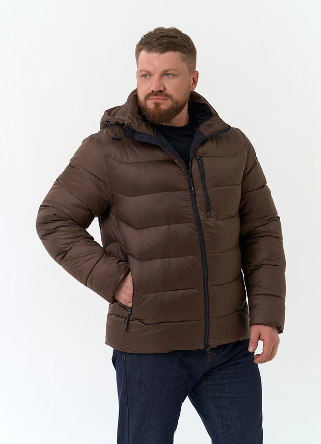 Мужской пуховик с капюшоном  модель № 34058 универмаг малина фото